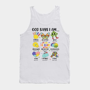 God Says I Am Strong Accepted Bold Autism Awareness Tank Top